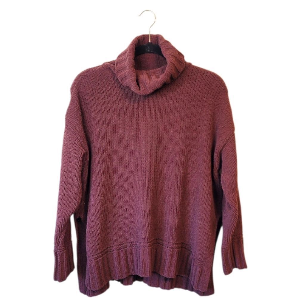Aerie Women's Mocha Brown Chenille Turtleneck Sweater Size XS
